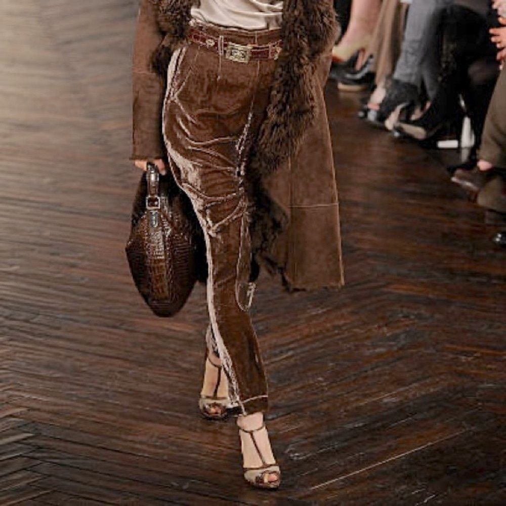 *Ralph Lauren Collection Fall 2009 Mocha Crushed Velvet Jodhpur - Picture 14 of 16